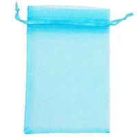 ATCG 50pcs 6x9 Inches Drawstring Organza Pouches Wedding Party Favor Gift Candy Bags (Aqua Blue)