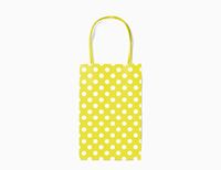 Gift Expressions Paper Gift Bags, 12 Count, Yellow Kraft Paper Bags, 5.25” x 8.5” x 3.5", 100% Recycled, Thick & Durable Eco Friendly Paper Bags with Handles, Goodie Bags, Party Bags
