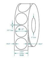 Compulabel Wafer Tab Seals, 1 1/2" Circle, White, 4000 Per Roll, Permanent Adhesive (910271)