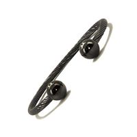 Accents Kingdom Magnetic Bracelet Stainless Steel Cable Cuff Magnetic Therapy & Healing Bracelet for Arthritis and Carpal Tunnel - Grey Gun Metal Round Ball
