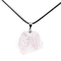 GEM-inside Raw Crude Natural Clear Quartz Crystal Pendant 1.41" Dowsing Chakra Pendulum for Divination Real Stone Reiki Necklaces for Women Energy