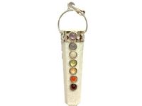 Jet Energized Scolecite Flat Chakra Pendant with Ring 2 inch Approx A++ Top Grade Jet International Healing Spiritual Divine India Crystal Free Booklet Crystal Therapy Image is JUST A Reference