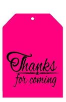 CakeSupplyShop Item#00016TGT Magenta Pink Thank You for Coming Bulk Gift Tags 2-1/4"x3-1/2" - 50pack