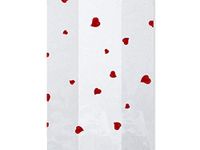 100ct Small Red Tiny"Flutter Hearts" 7x2x3" Cello Cellophane Treat Food Snack Bags