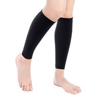 Calf Compression Sleeve, Footless Compression Sock Strong Calf Support 20-30 mmHg Medical Gradient Shin Splints, Prevent Varicose Veins, Swelling, Relieve Pain for Men and Women(Black, L)
