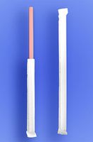Wow Plastics Inc. Jumbo Straw 10.25" - Paper Wrapped - Red Stripes - 4/500 (2,000/Case)