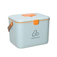 Lzttyee Plastic Medicine Box with Pill Case, First Aid Box Family Emergency Kit Organizer (S Blue)