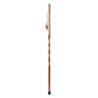Brazos 55" Ribbon Twisted Oak Wood Walking Stick Hiking Trekking Pole, Brown, Made in The USA