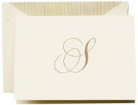 Crane & Co. Hand Engraved Script"S" Initial Note (CF13S1)