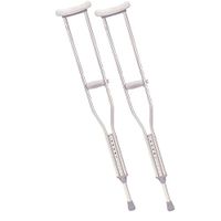 Push Button Aluminum Crutches (Size Tall Adult), 1 Pair, User Height: 5' 10 inch - 6' 6 inch.