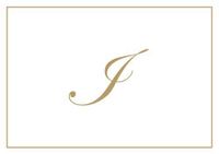Caspari Boxed Notes Embossed I Initial Blank Notecards, Pack of 8, Gold