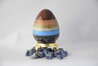 Seven Chakra Mix Layer Stone Egg Unique Cleansing Crystal Gemstones Egg Rare Healing Positive Energy Improves Intellect Power Creativity and Self-Respect.