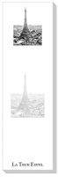 Ars Antigua Slim Writing Blocs (Notepads) - Vintage Eiffel Tower (Aerial View) Engraving 1875 - Two Blocs of 50 Sheets Each - Total of 100 Printed Sheets