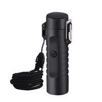 FILOL Electric Lighter and Flashlight in one, Dual Arc USB Rechargeable Lighter, Waterproof Safety Windproof Flameless Plasma Lighter for for Outdoor Camping Hiking