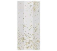 Small Elegant"Gold Sprinkles" Dot 7x2x3" Cello Cellophane Treat Food Snack Bags (10 ct)