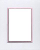 Pack of (5) 11x14 Double Acid Free White Core Picture Mats Cut for 8x10 Pictures in White and Pink