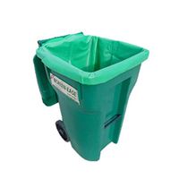 #1 REUSABLE TRASH CAN & RECYCLING BIN LINERS - PATENT PENDING - EARTH & ECO-FRIENDLY - GREEN! - TOTER / TOTE LINER Great for Lawn Cleanup - Home, Municipal, & Township Collection Bins - 64 Gal / 242L
