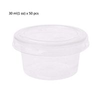 KUKALE Disposable Cups 50Pcs Set Of 30ml/1 oz Sauce Pot Container Jello Shot Cup Slime Storage With Lid For Ketchup
