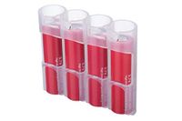 Storacell SL18650CC by Powerpax SlimLine 18650 Battery Caddy, Clear, Holds 4 Batteries (Not Included)