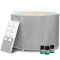 SHARPER IMAGE Essential Oil Aromatherapy Ceramic Mist Diffuser with Remote Control & 3 Essential Oils, 5 Ounce Capacity