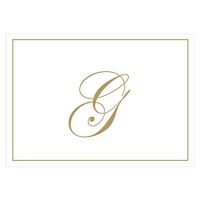 Caspari Gold Embossed Initials Boxed Note Cards in Letter G, 16 Cards & Envelopes
