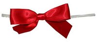 Reliant Ribbon 5170-06505-3X2 Satin Twist Tie Bows - Large Bows, 7/8 Inch X 100 Pieces, Red