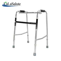 Rolling Walkers Walking aid Silver Aluminum Alloy Non-Slip Foldable Walker rollator Adjustable Portable for The Elderly Disabled Walking aid (Color : Silver)