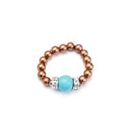 Turquoise and Brown Magnetrim Stretch Ring Size Extra Small