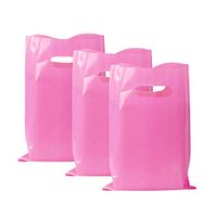 YESON Pink Plastic Party Favor Gift Bags-2.4 mil Thick,Pack of 50