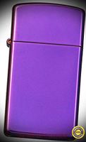 ZO28124 Polished Purple Slim Abyss Windproof Lighter - Premium Lighter Fluid (Comes Unfilled) - Made in USA!