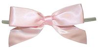Reliant Ribbon 5170-11705-3X2 Satin Twist Tie Bows - Large Bows, 7/8 Inch X 100 Pieces, Light Pink