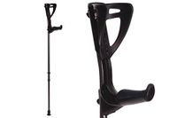 ErgoTech Lightweight Forearm Crutches By FDI (Size: 4'4-6'7) 1 Pair/2 Crutches Black