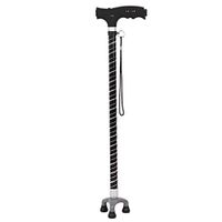 Crutches Multi-Function Lighting Cane Telescopic Walking Stick Walking Stick for Men and Women Old Four-Legged Walking Stick Black Blue (Color : Black, Size : 75-98cm)