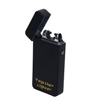 USB Rechargable Lighter - Flameless Electronic Rechargeable Windproof Dual Arc-Butane Free Tactical Dual Arch（Black Matte Lighter）
