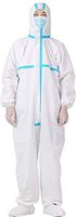 EROCK Disposable Protective Suit, Coverall Elastic Waistband & Cuffs, Long Front Zipper, Attached Hood Protective Suit with Tape Sealed, Dust Proof (XL)