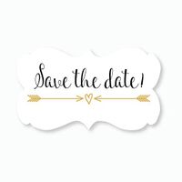 36ct - Save The Date Wedding Envelope Seals (#366) (Gold/Black)