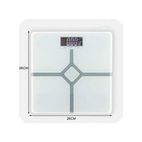 Bathroom Scales Floor Body Smart Electric Digital Weight Health Balance Scale Toughened Glass LCD Display 180Kg/50G,France,26X26Cm White