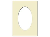 PA Framing, Photo Mat Board, 5 x 7 inches Frame for 3.5 x 5 inches Photo Art Size, Oval - Cream Core/Ivory