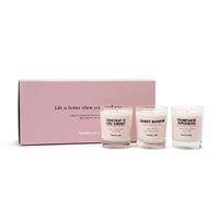 Soohyang Premium Mini Candle Gift Set of 3, 100% Pure Soy Wax Glass, Trial Set, 1.05 oz (Pink Box)