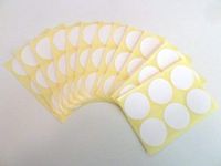 Minilabel Pack Of 72 , 30mm Round , White Paper Labels , Permanent Adhesive Circle Stickers Plain Multi Purpose Sticky Dot Labels