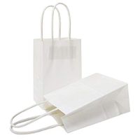 AZOWA Gift Bags Mini Small Kraft Paper Bags with Handles (4 x 2.4 x 6 in, White, 12 Pcs)