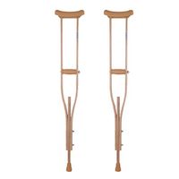 Walkers Lxn Lightweight Wooden Underarm Crutch,Telescopic Adjustable Height Non-Slip Adult 1 Pair (Size : L)