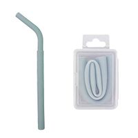1PC Reusable Silicone Straws Flexible Straws Food Grade Silicone Drinking Bent Straws with Case Fits 20oz or 30 oz Tumbler - Portable Washable (E)