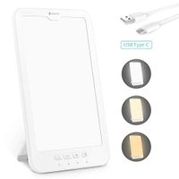 Light Therapy Lamp, HOSOME 10,000 Lux LED Sunlight Lamps with Bright White/Natural/Warm Lights, USB Type-C Powered UV Free Energy Light with 4 Timer Settings & Memoryfunction, Mother's Day Gift