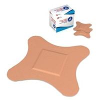 DYNAREX Adhesive Strip Fabric 3 X 3" 4-Wing Tan (#3620, Sold Per Box)