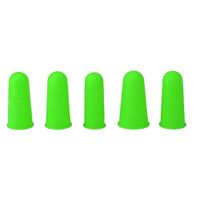 PAFUWEI 5 Pieces Silicone Finger Protectors Cover, Hot Glue Gun Finger Sleeves Finger Tips Protectors for Wax Rosin Resin Honey Adhesives Scrapbooking Sewing, Green