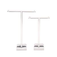 RUZYY 2 Pieces/Set Earrings Shelf Jewelry Display Rack T Shape Stand Show Charms Universal Professional Showcase Boutique - Transparent