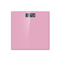 Battery Electronic Digital Scale Home Electronics Body Weight Scale for Women Man Health Weigh Glass Bathroom Household 180KG,Pink