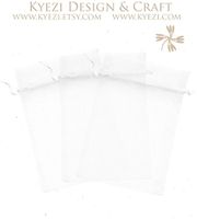 100 Pcs White 2x3 Sheer Drawstring Organza Bags Jewelry Pouches Wedding Party Favor Gift Bags Gift Bags Candy Bags [Kyezi Design and Craft]
