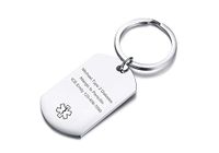 VNOX Personlized Customize Engraving Medical Alert Dog Tag Stainless Steel Keychain for Men Women (Style 6-26MM47MM,Custom Engraving)